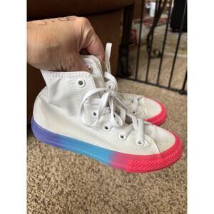 Converse Kids Sneakers White with Pink and Blue Soles